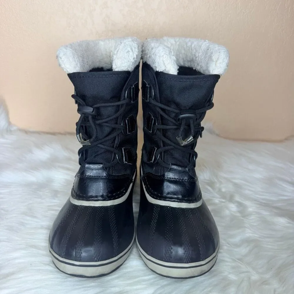 SOREL Youth Kids Yoot Pac Black Waterproof Snow Boots Size 3